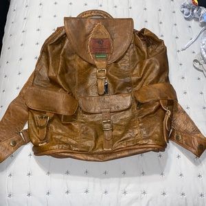 Courteney Gameskin Light Brown Leather Backpack